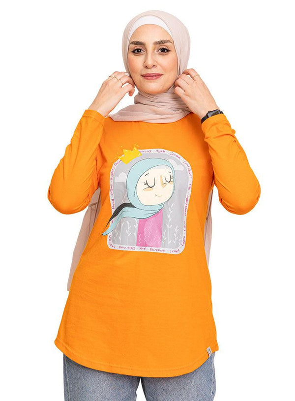 Orange Peel Printed Long - Sleeve Design 56 - Khotwh